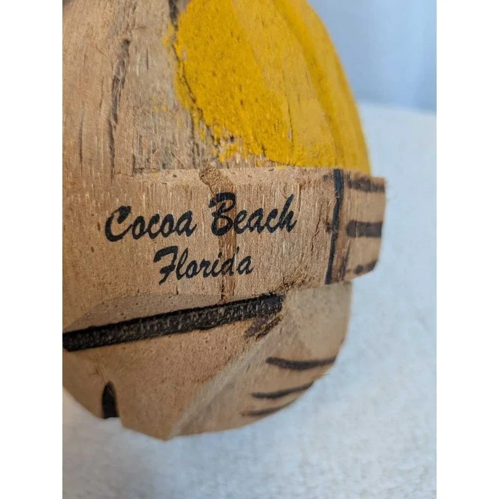 Hand Crafted Coconut Monkey Straw Hat Cocoa Beach Florida Souvenir Decor